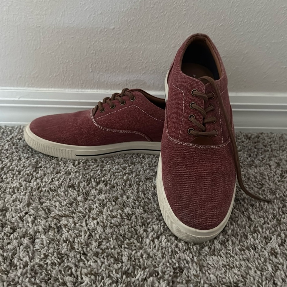 Red shoes very comfortable. Worn 3 times. Used but almost new condition.